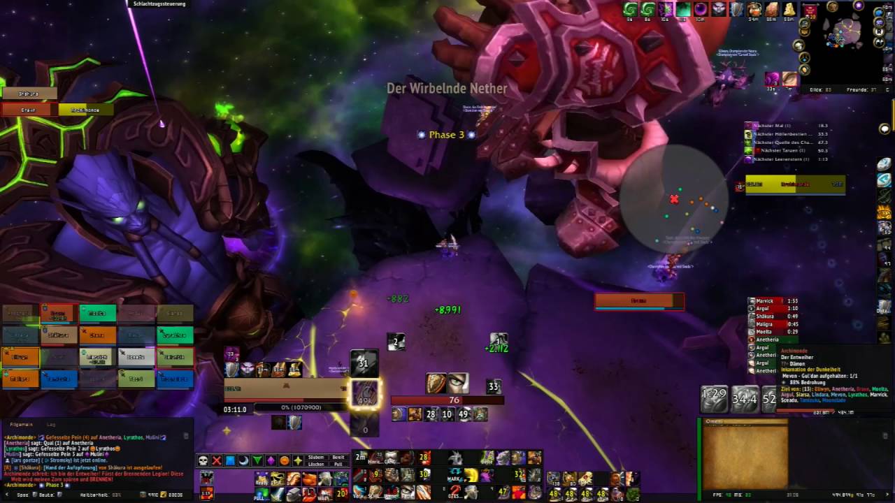 Cursed Souls vs Archimonde Mythic | Multi-PoV: Protection Warrior - Destruction Warlock