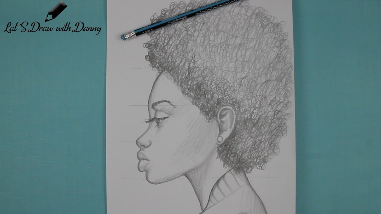 how to draw black girl side face  / How to Draw KINKY  / how to draw African American girl