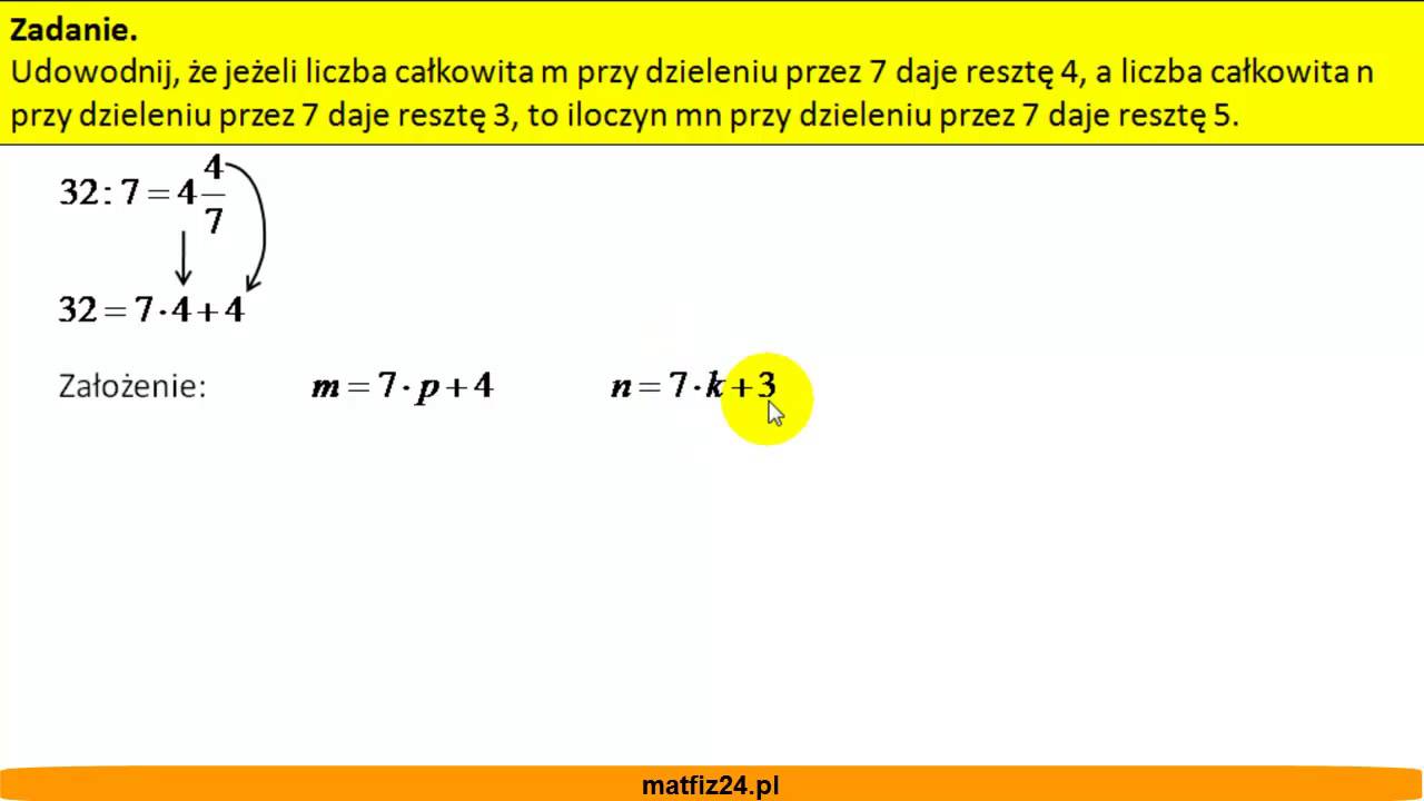 Reszta z dzielenia - Dowód matematyczny - MatFiz24.pl