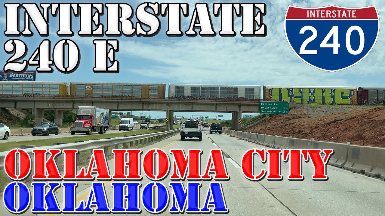 I-240 East - Oklahoma City - Oklahoma - 4K Highway Drive