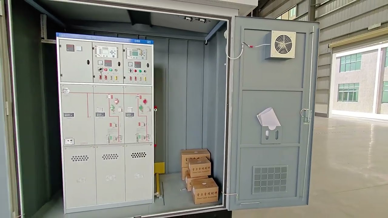 Prefabricated Substation. With medium voltage switchgear, low voltage switchgear and transformer.