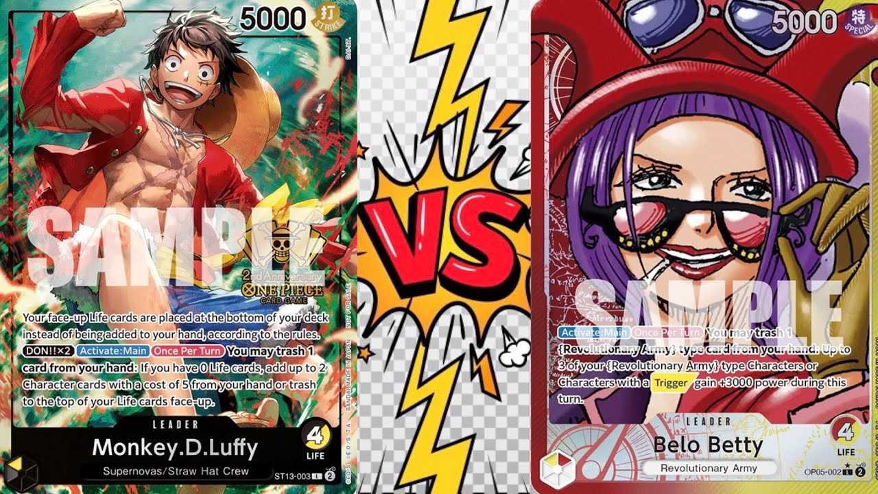 ST13 Monkey.D.Luffy Vs OP05 Belo Betty // OPTCG // Store Tournament Gameplay OP09