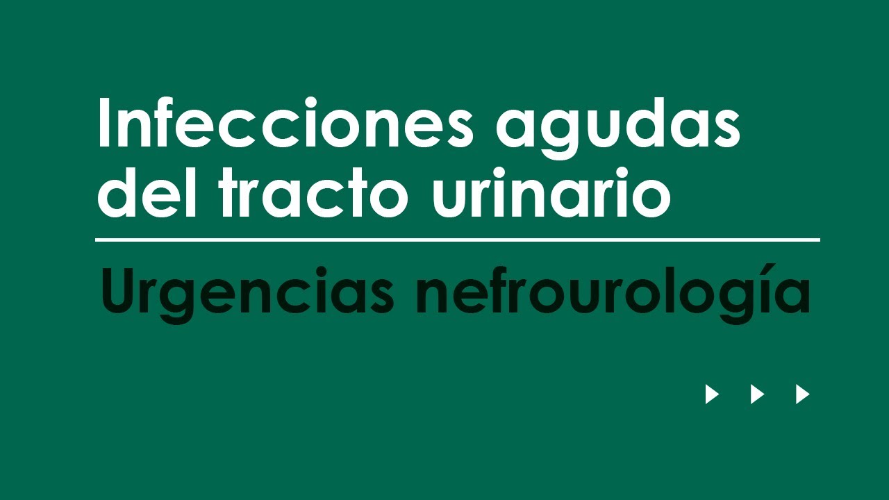 Infecciones agudas del tracto urinario. Urgencias más frecuentes en Nefrourología