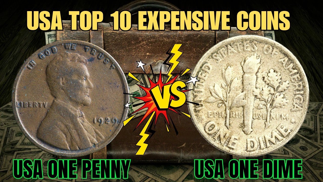 Top 10 USA Ultra Rare Penny & Dime Coins Most Valuable Roosevelt one dime and one penny worth money