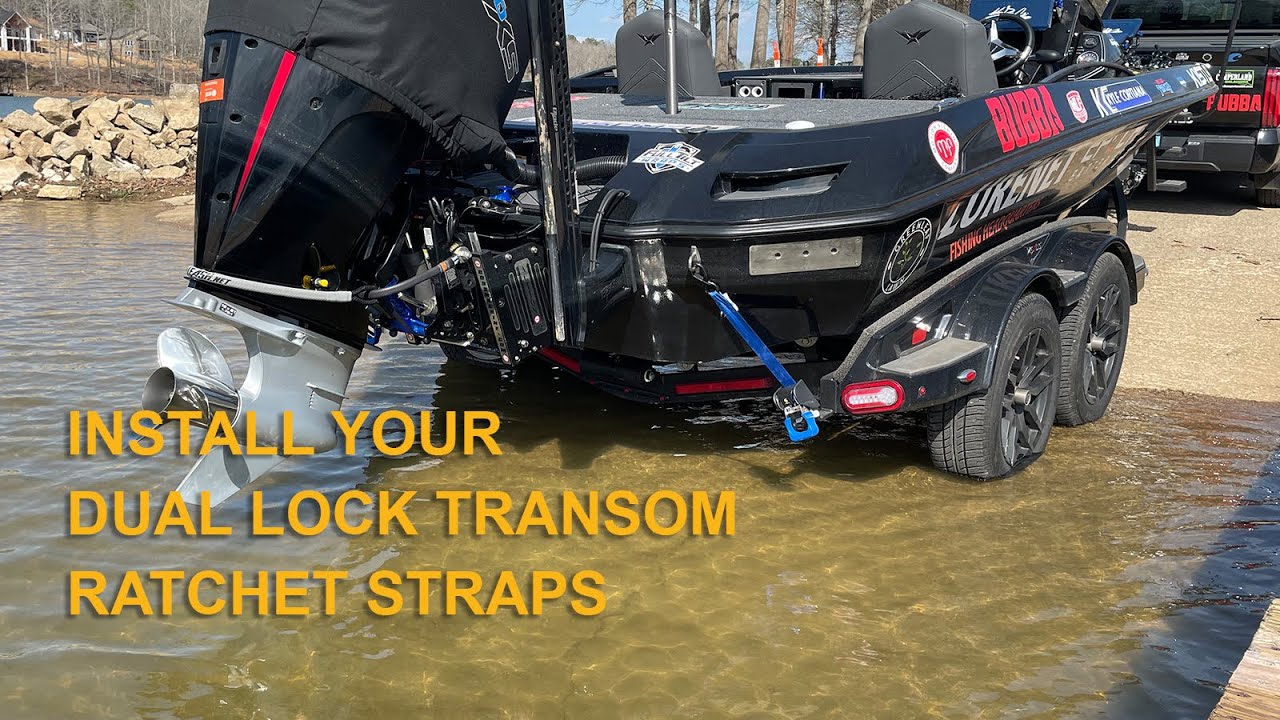 Strapinno's Retractable Ratchet Straps - Dual Lock Transom Tie-Downs