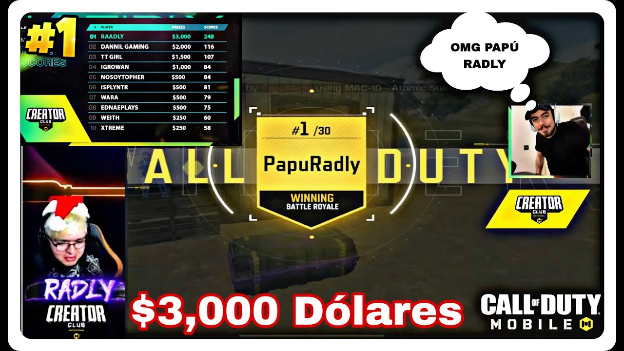 RADLY GANA el TORNEO de iFerg y ASI REACCIONO iFerg al VER JUGAR A RADLY🤐 | COD MOBILE |