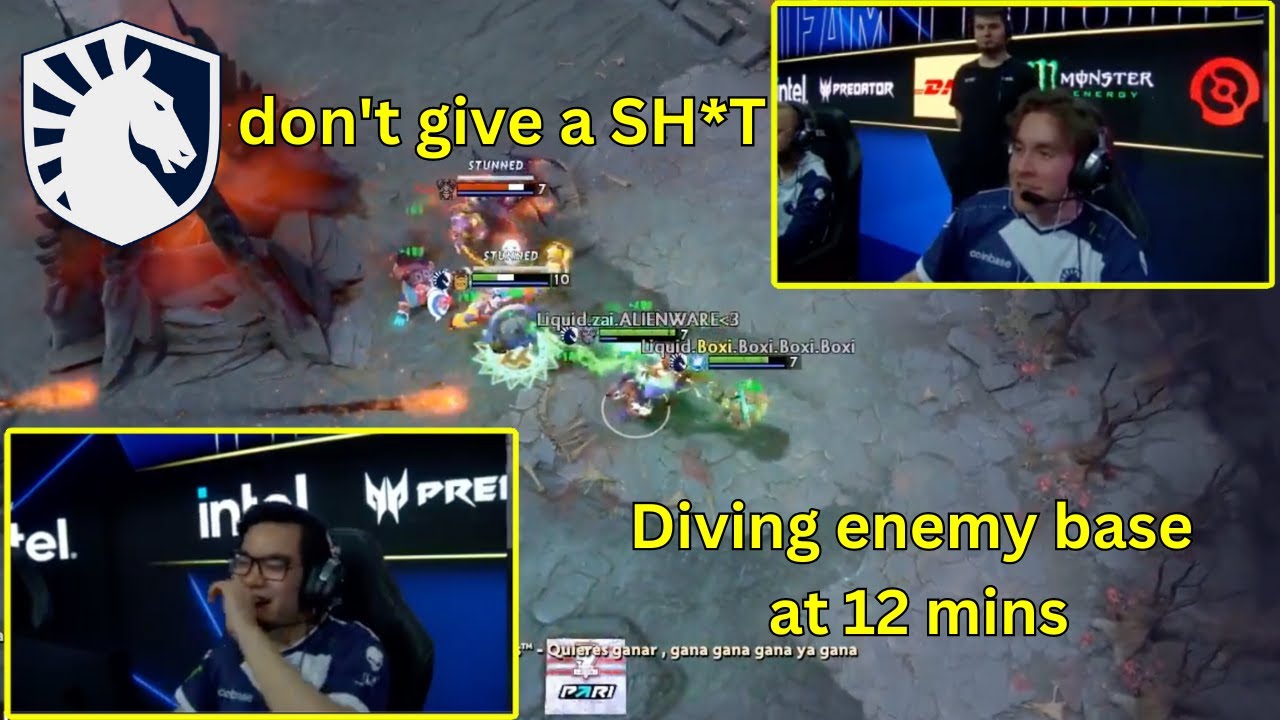 Liquid doesnt give a SH*T Diving enemy base at 12 minutes in LOWER BRACKET FINALS