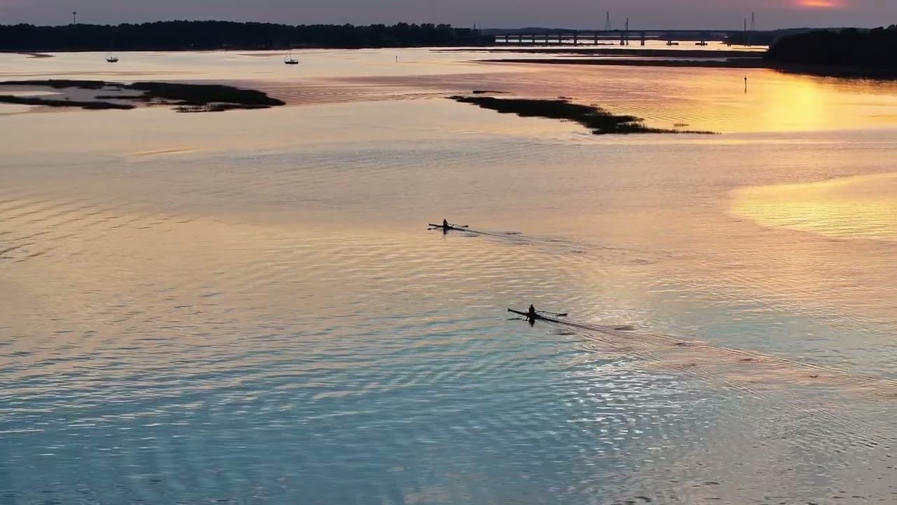 HHI Sunset at Skull Creek and Fall Foliage on Hilton Head Plantation #hiltonheadisland #dronevideo