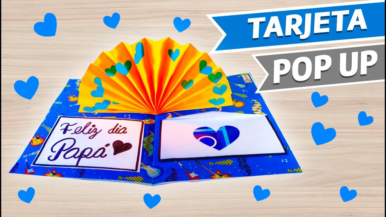 TARJETA PARA EL DIA DEL PADRE EN FORMA DE ACORDEÓN/ TARJETA POP UP PARA PAPÁ❤