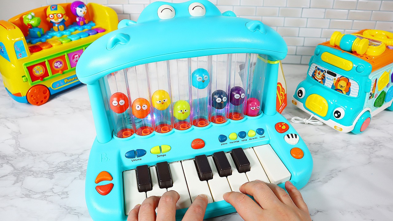 Toy ASMR Hippo Piano Pororo Bus Fidget 히포피아노 뽀로로 버스 장난감 리뷰 Satisfying with Unboxing & Review Toys