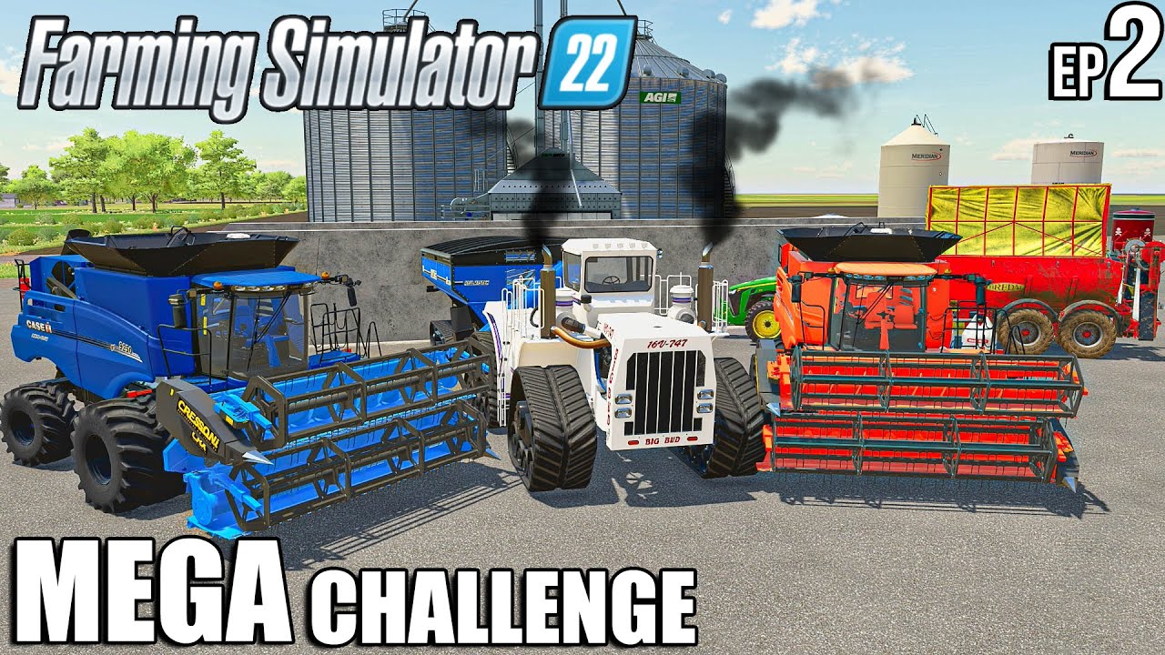 Harvesting BIG Fields with MEGA Combines | MEGA Challenge | Timelapse #2 | Farming Simulator 22