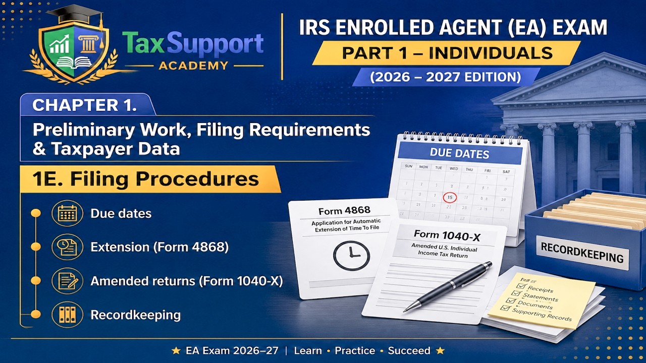 5/35 IRS Enrolled Agent (EA) Part 1 &ndash;Exam Preparation 2026&ndash;27 | Individuals | TaxSupport Academy