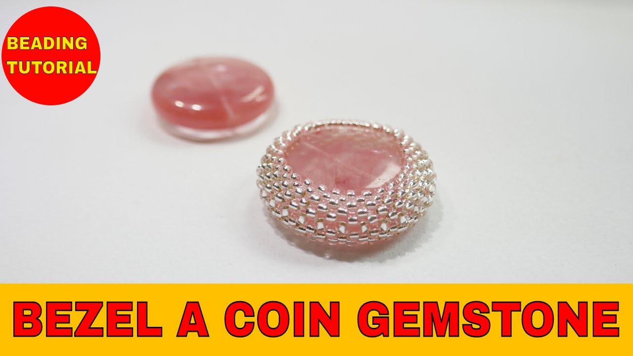 How to make a beaded bezel around a round gemstone coin