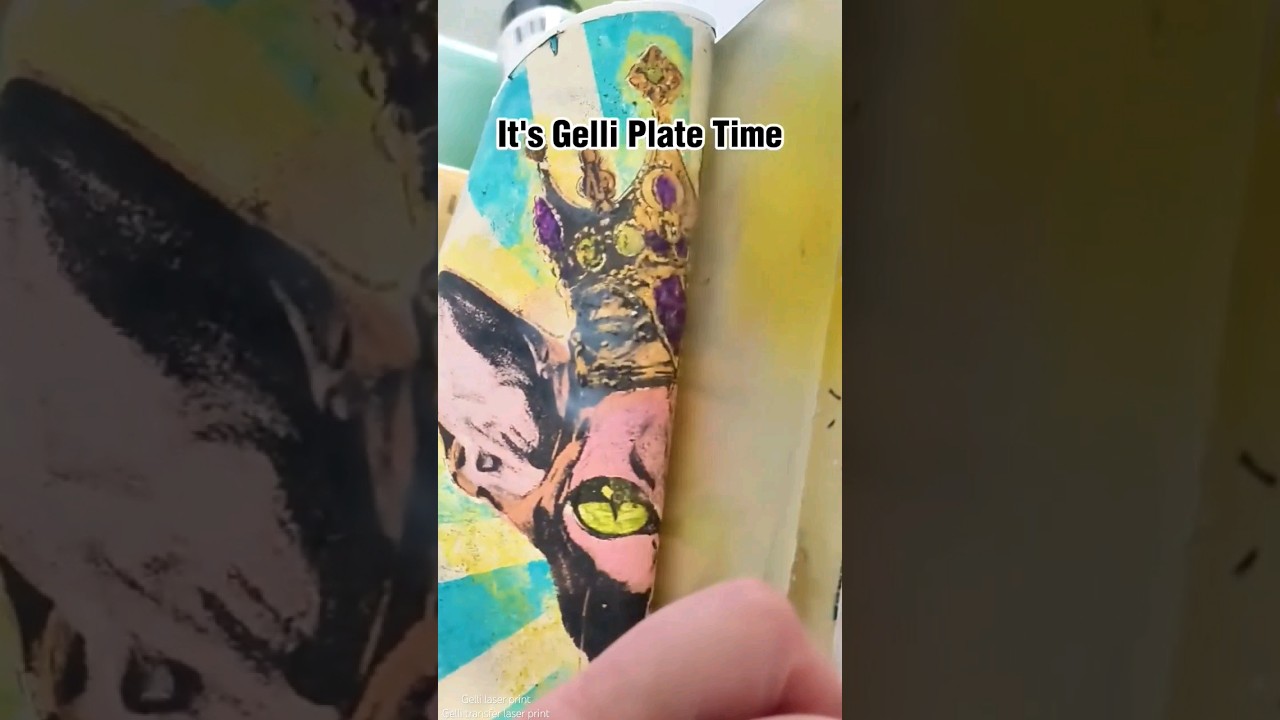 Gelli Printing Transfer from Laser Print #shorts #gelliplateprinting #gelprint #artprocess