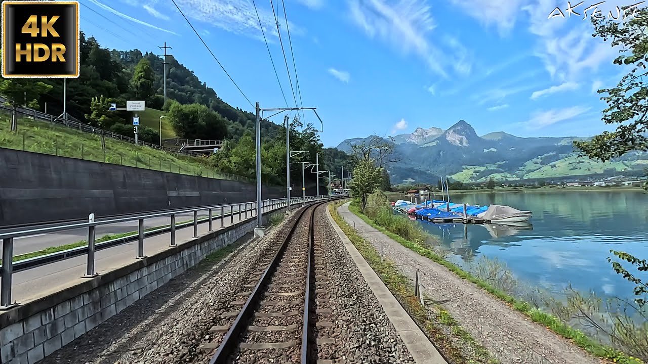 4K Cab ride Luzern to Giswil Switzerland | Luzern - Interlaken Route Train Driver view 4K 60fps HDR