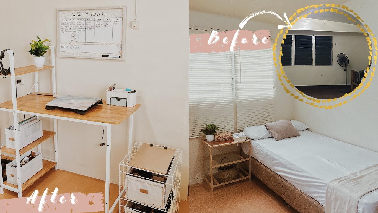 EXTREME SMALL BEDROOM MAKEOVER 🛠| aesthetic minimalist & pinterest inspired (Philippines)