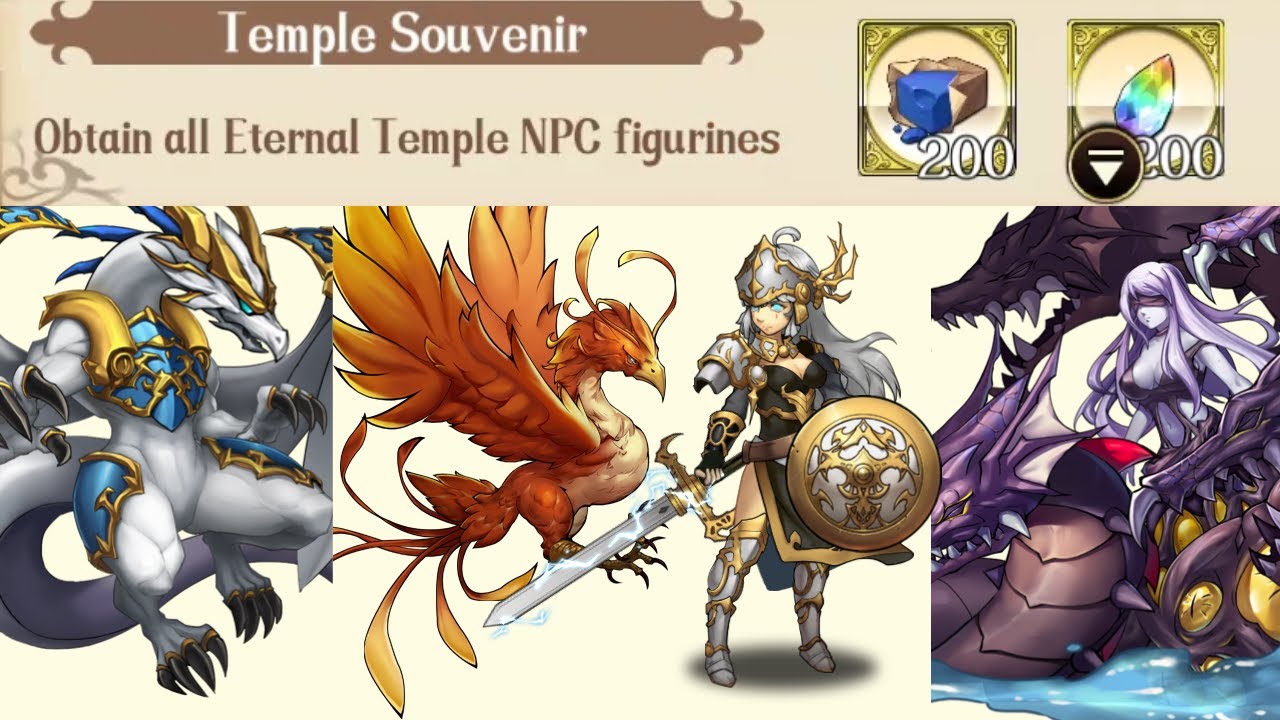 Langrisser M - Temple Souvenir Feat - Collecting the 4 Eternal Temple Figurines