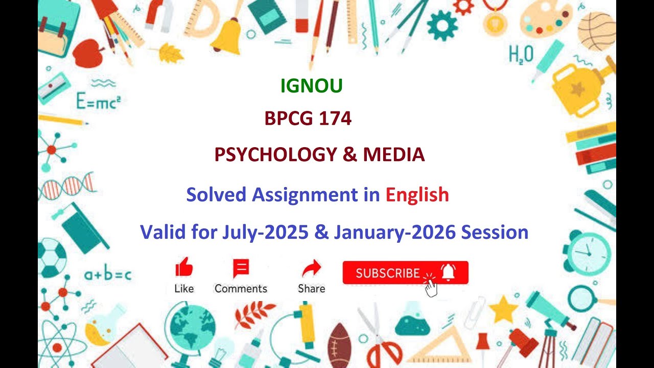 BPCG 174 SOLVED ASSIGNMENT in English | BPCG 174 Solved Assignment in English July 2025 & Jan 2026