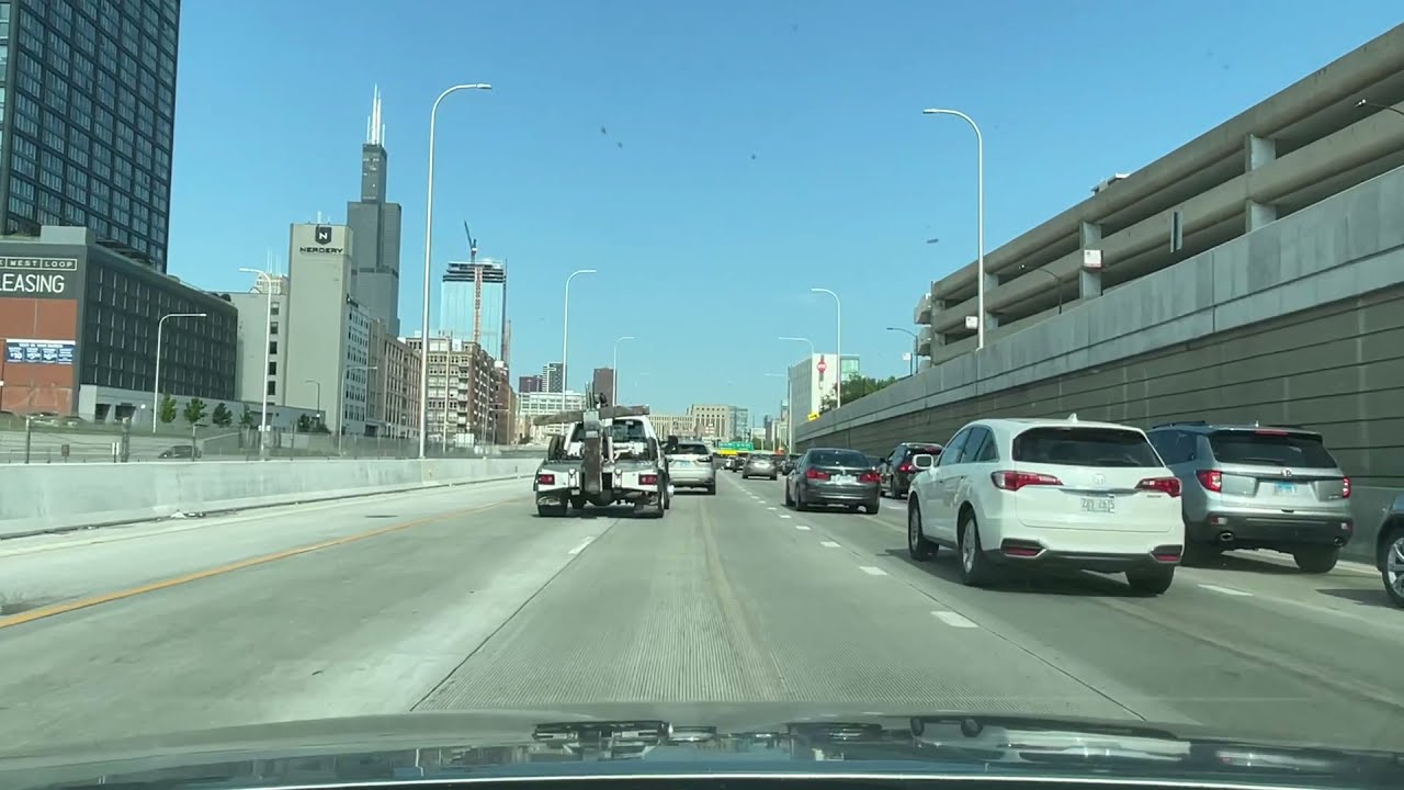 DRIVING ON CHICAGO ILLINOIS HIGHWAY 2021
