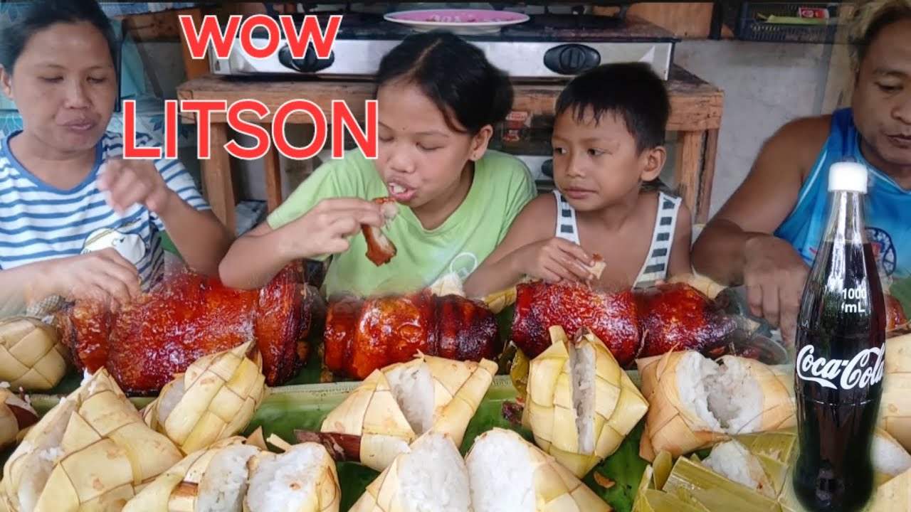 LECHON BELLY NA BALAT WITH HANGING RICE AND COKE
