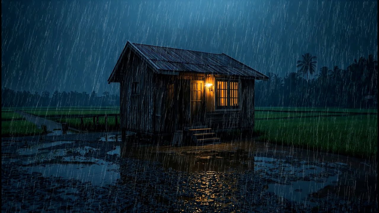 Rainy Night Cabin Ambience 🌧️ Soothing Rain Sounds for Fast Sleep, Study Focus & Stress Relief