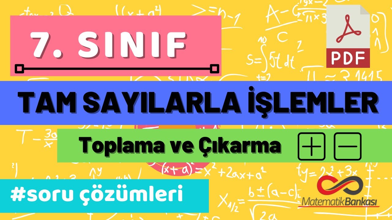 7. Sınıf Tam Sayılarla Toplama ve Çıkarma İşlemleri PDF Test