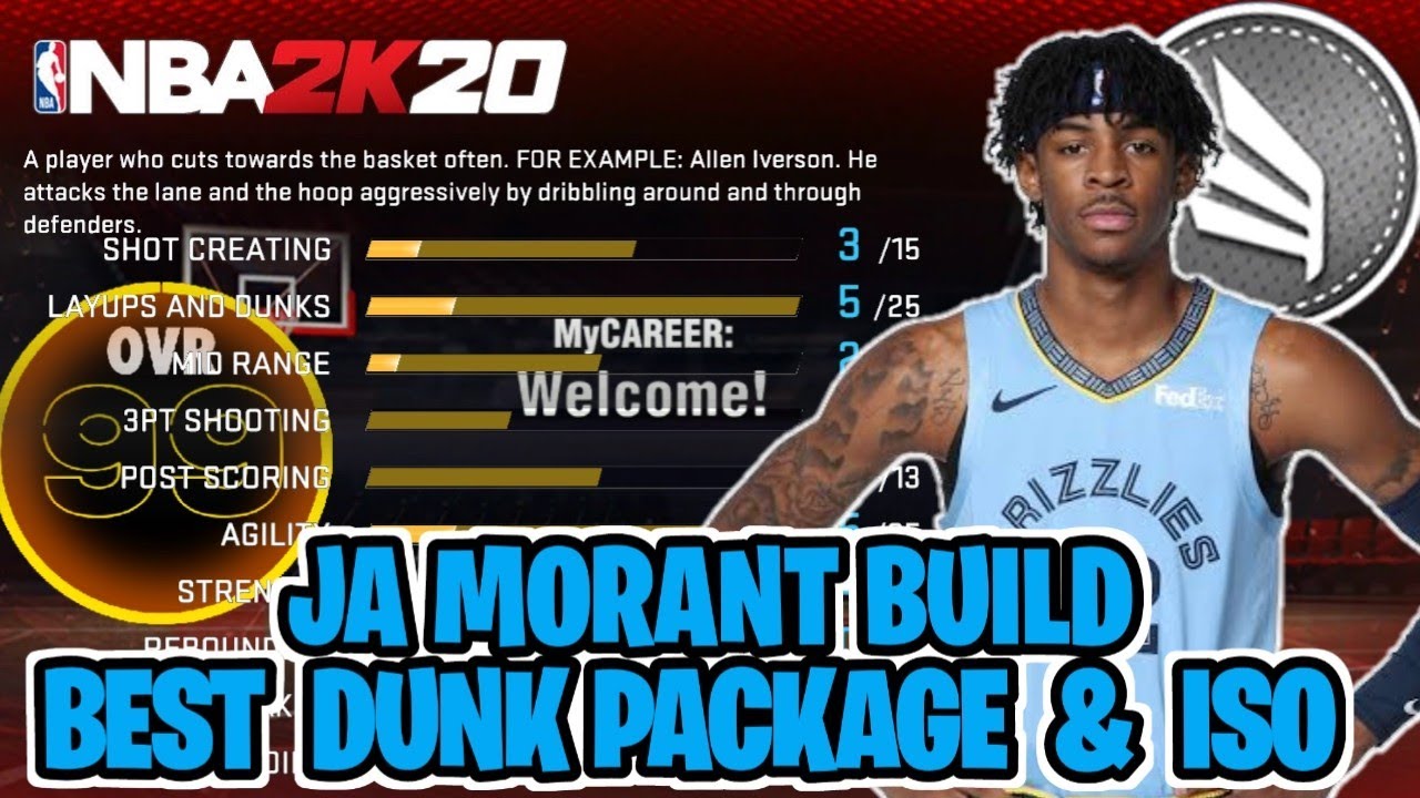 JA MORANT BUILD NBA2K20 MOBILE BEST ISO DUNK PACKAGE