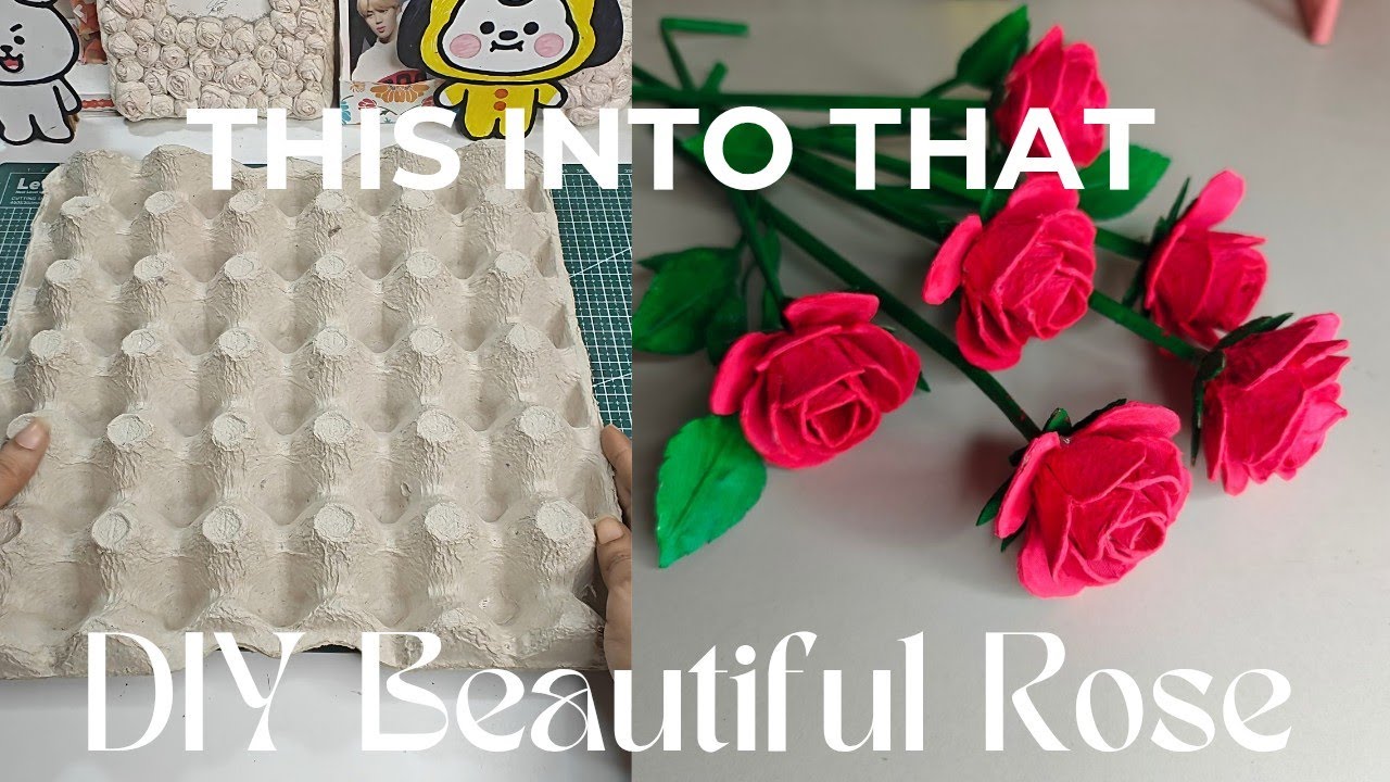 Mind-Blowing Egg Crate Transformation! 🌹 DIY Realistic Roses from Waste #diy #craft #diyroseflower
