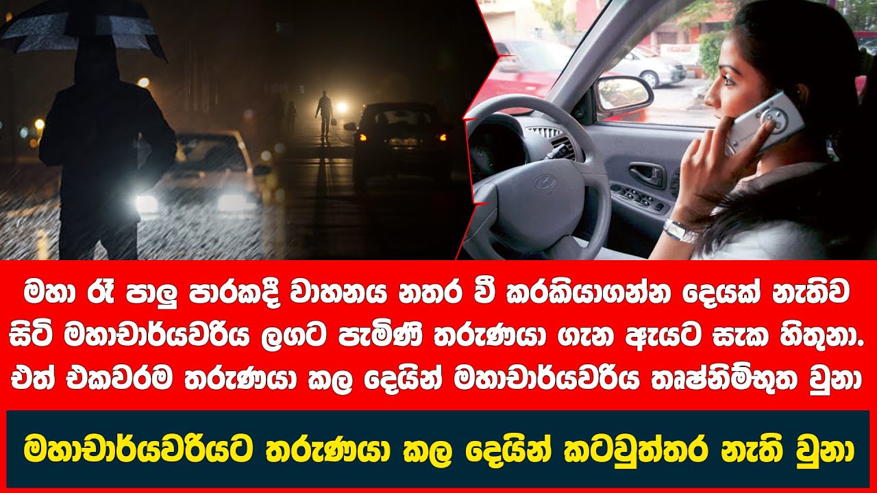 මහා රෑ වහනයත් සමග පාලු පාරේ තනිවුන මහාචාර්යවරිය ලගට ආ තරුණයා කල දේ