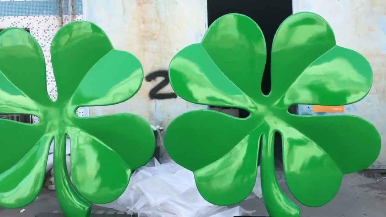 Stainless Steel Four Leaf Clover Sculpture | Modern Garden Art Decor#four leaf clover sculpture