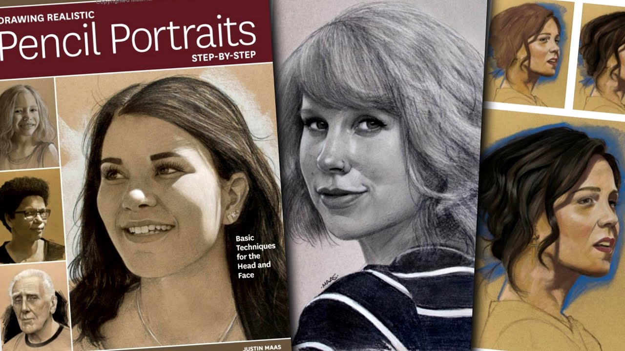 Drawing Realistic Pencil Portraits art book preview Justin Maas