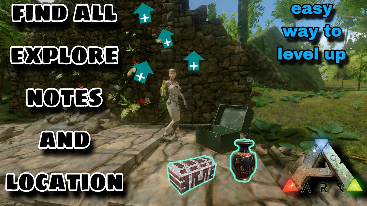 Ark mobile all explore notes location | easy way to level up | #arksurvivalevolved