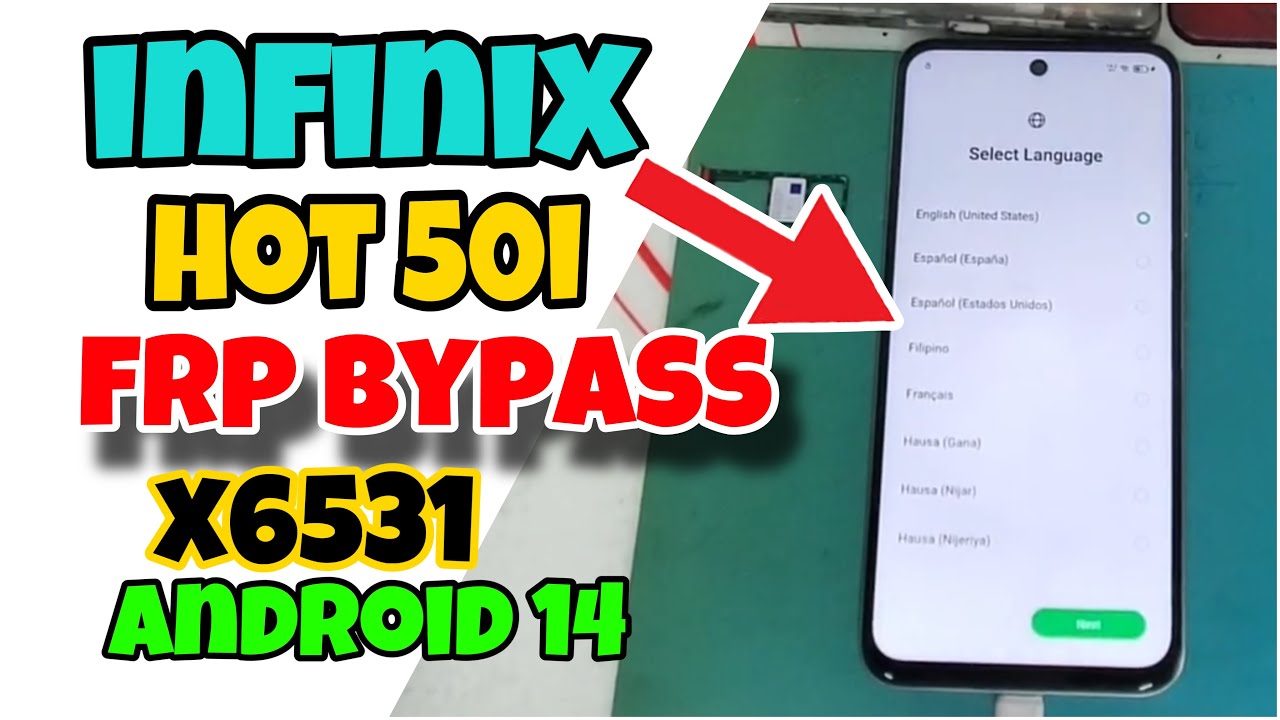Android 14 All Infinix Hot50i X6531 Frp Bypass Without PC