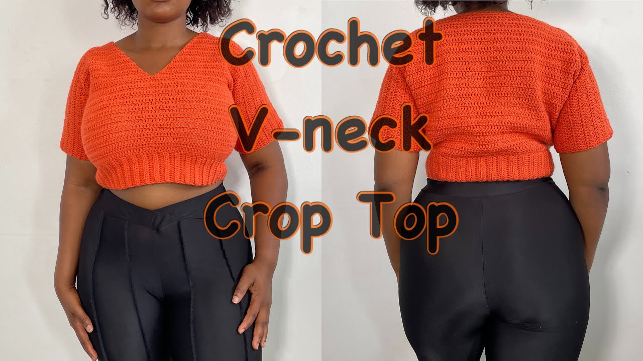 Crochet crop Top tutorial/ How to Crochet V-neck crop top tutorial