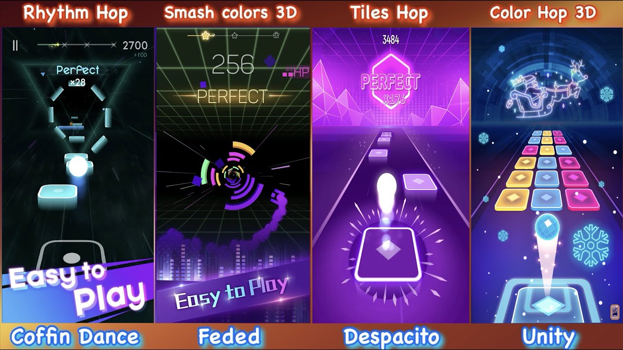 Coffin dance - Faded - Despacito - Unity | Tiles hop -  Rhythm hop - Color hop 3d - Smash color 3d