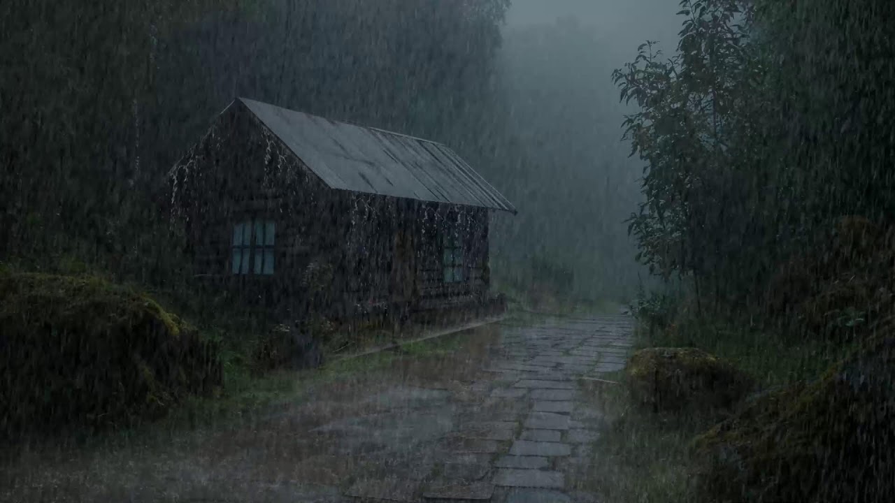 Soothing rain ambience helping deep sleep and lowering anxiety to restore quiet calm