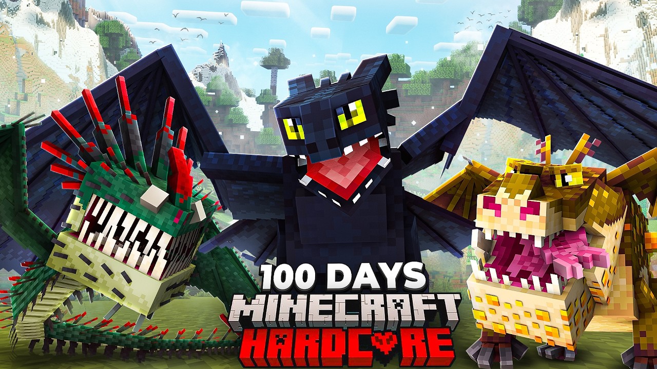 Я провел 100 дней в НОВОМ моде &laquo;Как приручить дракона&raquo; в хардкорном Minecraft!!