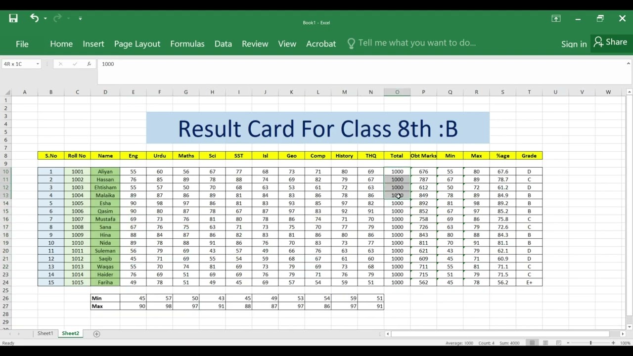 How to Make a Student Result Card in Excel | Easy Step-by-Step Tutorial for Beginners 📊✨