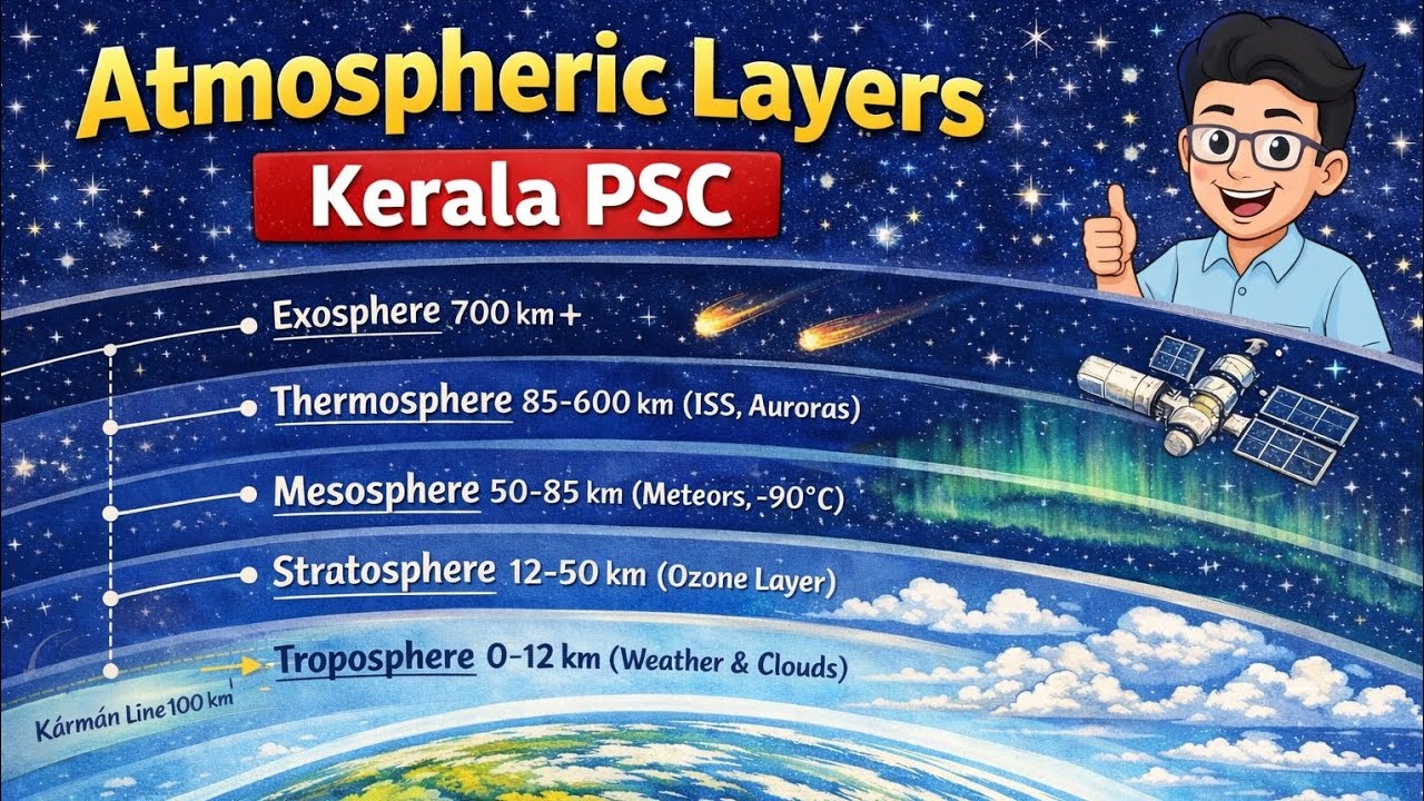 Atmospheric layers Fundamental Geography kerala psc 10th level 12th level Degree level 