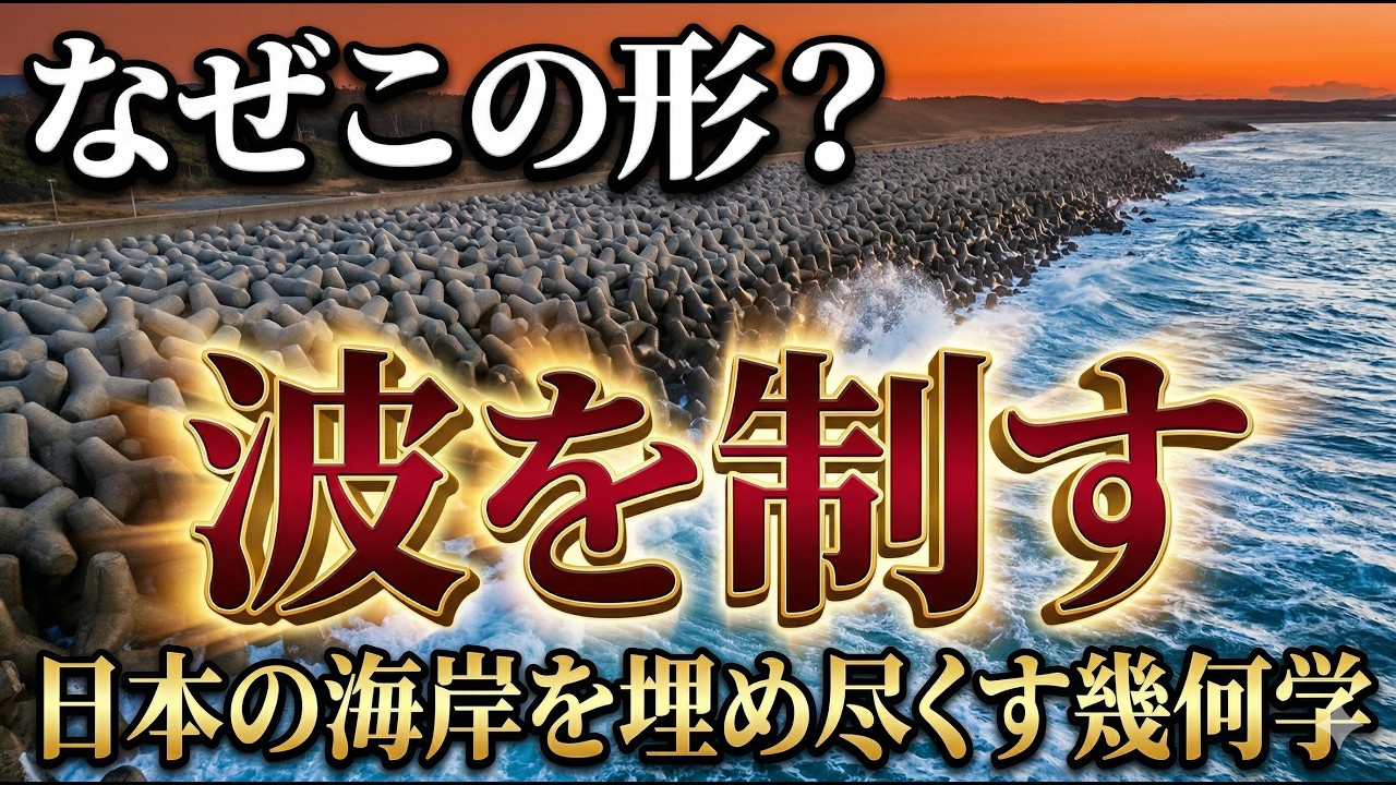 【日本だけ異常】海岸に並ぶ「謎のコンクリート」、実は超精密な幾何学だった。台風と荒波を物理で制す、流体力学が生んだ最強の防波装置、テトラポッドの技術