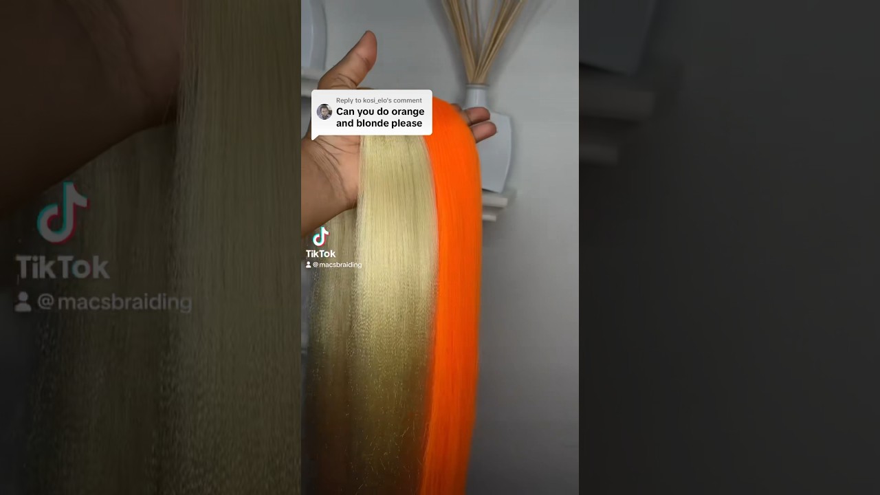DIY BLONDE+ORANGE CUSTOM COLOR BRAIDING BLEND #diy #viral #shortvideo #shorts #asmr #satisfyingvideo