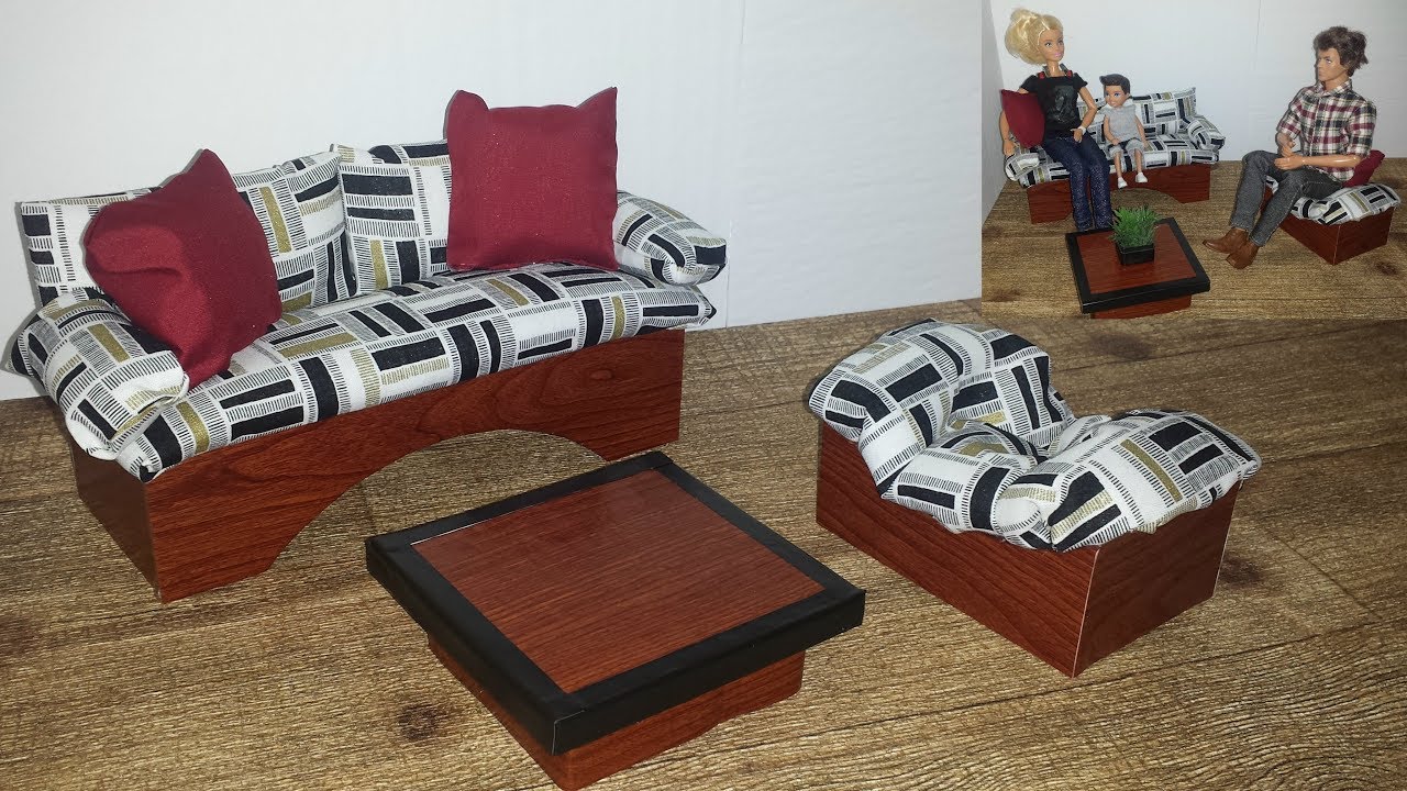How to make a Doll Living Room Set with Table
