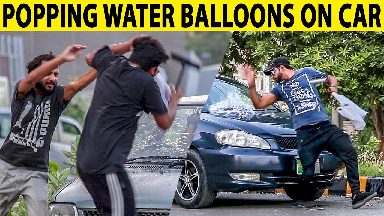 Smashing Water Balloon On Car Wind Screen Prank -  Part 3 - Lahori PrankStar