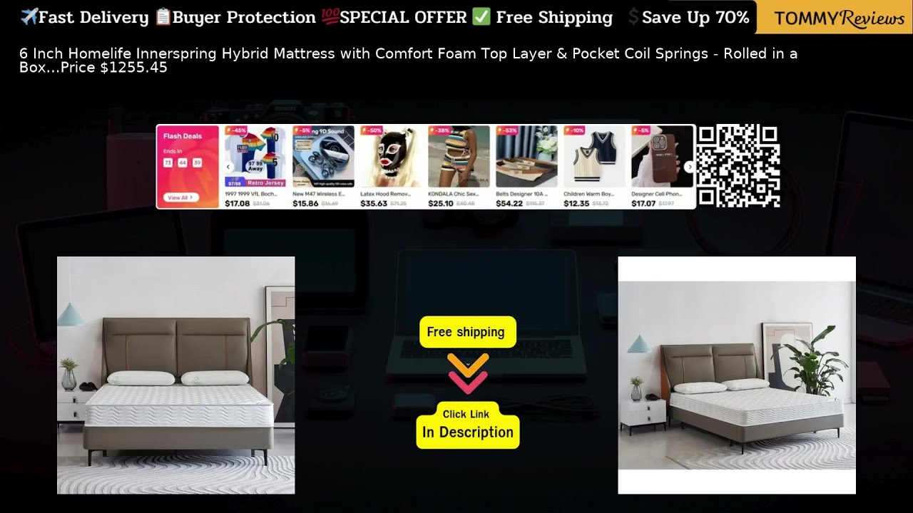 6 Inch Homelife Innerspring Hybrid Mattress with Comfort Foam - 