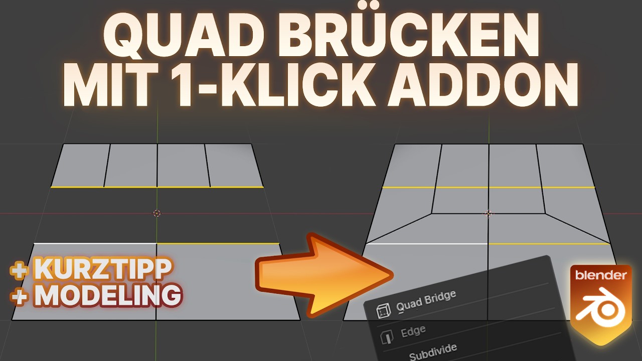Einzelne Blender Mesh Teile schnell mit guter All Quad Topologie verbinden | Addon Tutorial