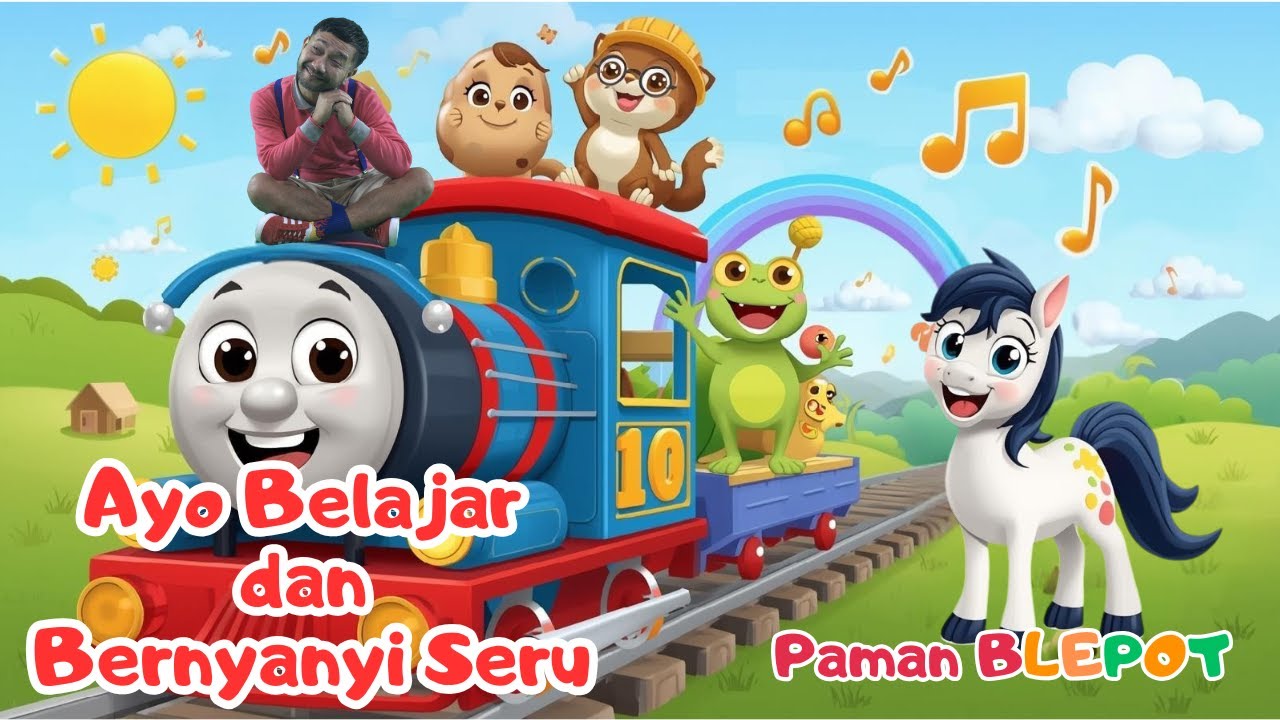 Seru Belajar & Bernyanyi 🎶 Kereta Api, Kedondong, Kentang, Kodok, Kucing & Kuda Kecil | Paman BLEPOT