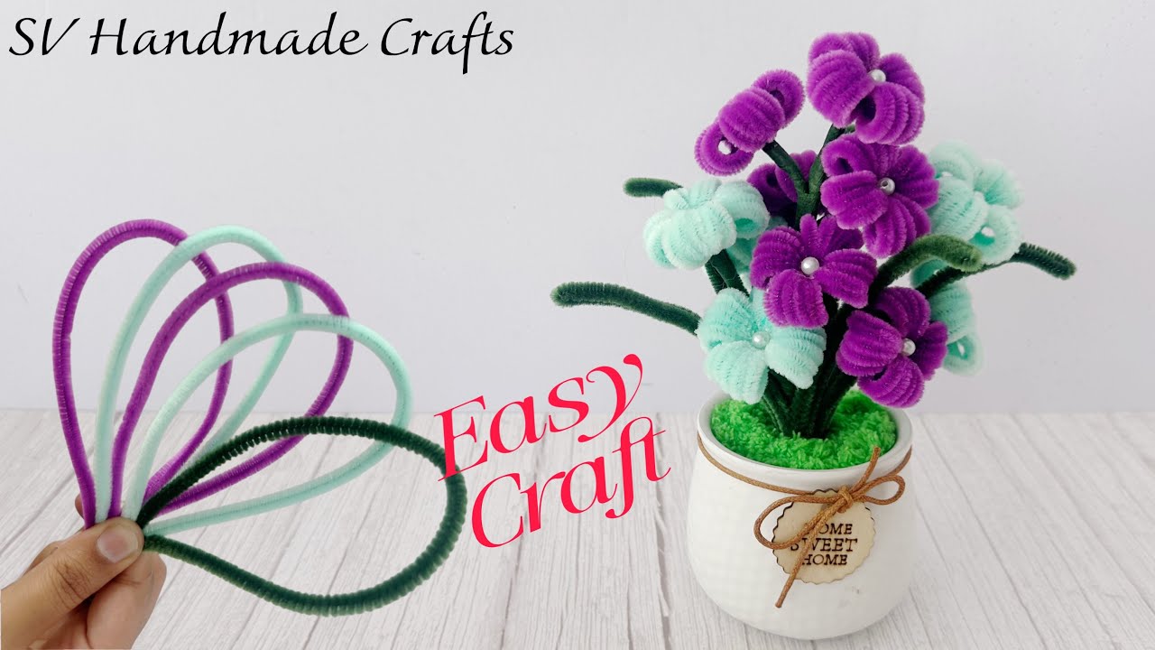 Easy craft ideas | Pipe cleaners craft | Flower making ideas | diy | Home decor 