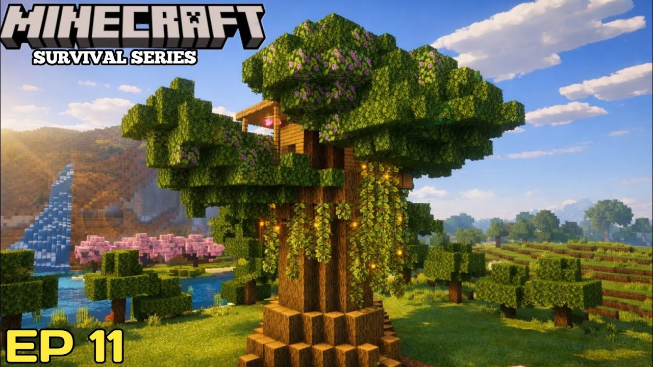 I built a tree house 🏡 in Minecraft || Minecraft Survival series ep 11 ( Hindi )|| 