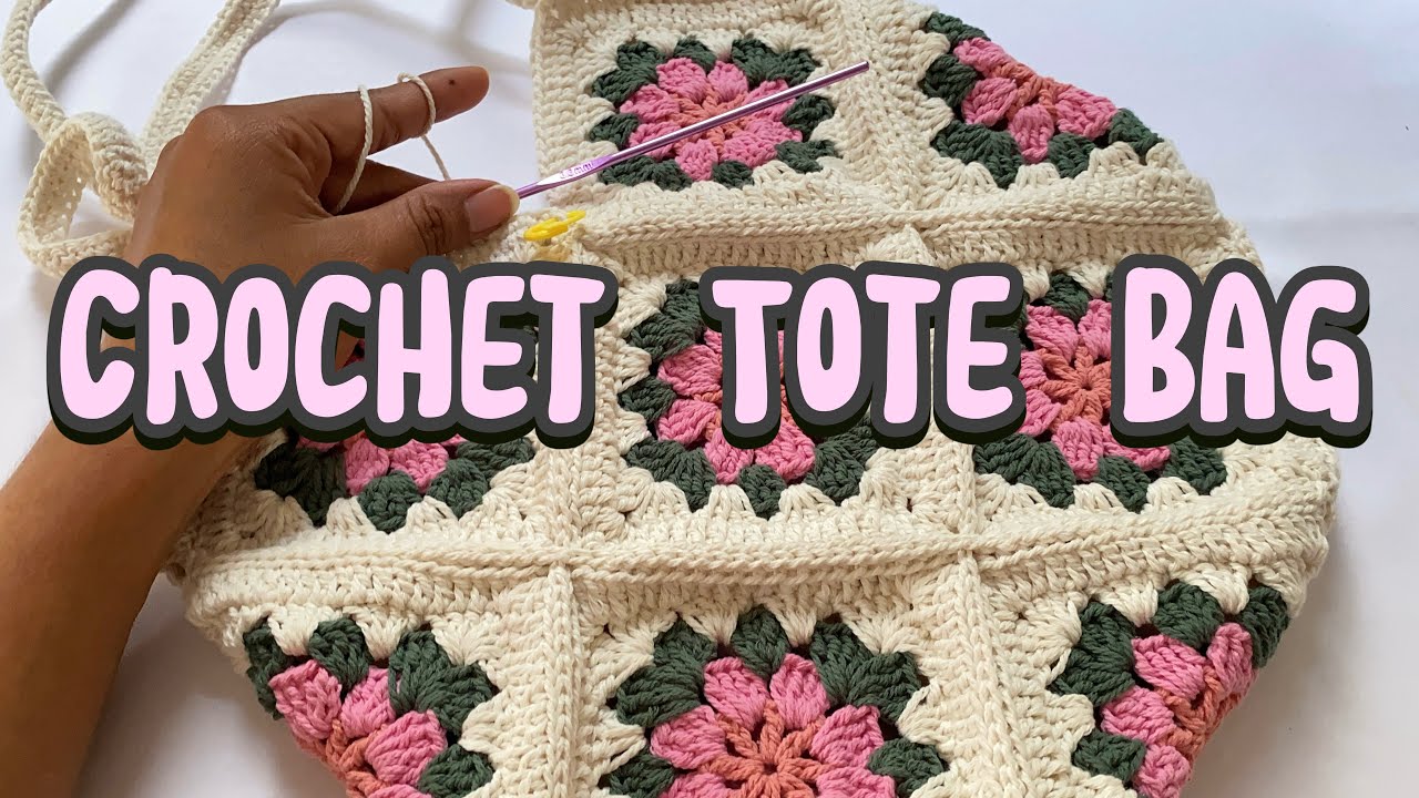 Crochet Granny Square Tote Bag
