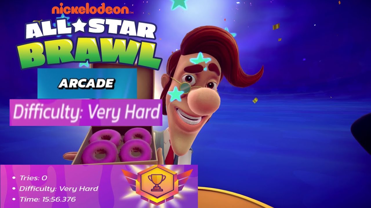 Nickelodeon All Star Brawl - Arcade Mode Gameplay with Hugh Neutron (Very Hard)
